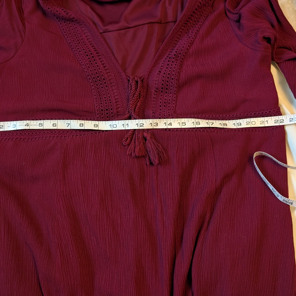 Torrid Burgundy Long Sleeve Dress - Picture 7 of 9